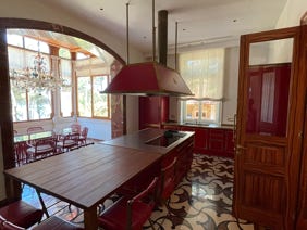 tende in lino cucina principale villa di lusso a Lussino 