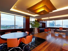 ufficio presidenziale a Mosca tende in tessuto sintetico texture lino, sistema motorizzato